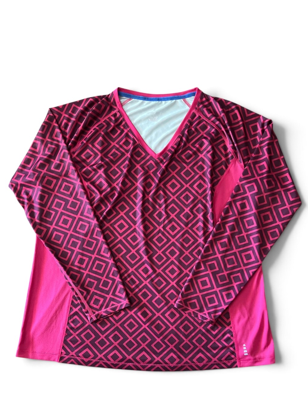 Land’s End Pink Diamond Long Sleeve Pullover Athletic Top XL